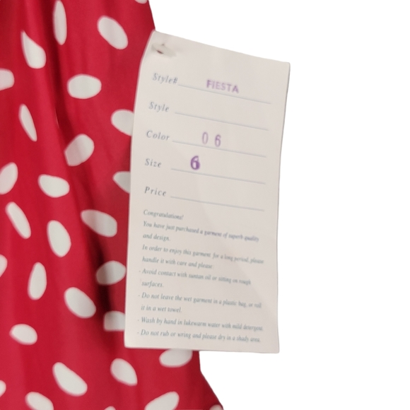Diva Studio Red Watermelon Seed Polka-Dot Pool Beach One Piece Swimsuit 6 NWT - Picture 5 of 9